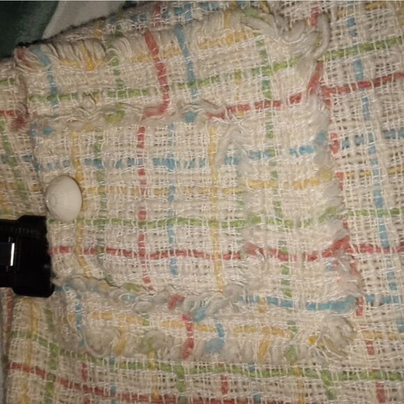 Salkim Vtg S Pieces 2 Vnt 100% Linen Plaid Lined 3/4 Sleeve Pockets Button W - Picture 13 of 14